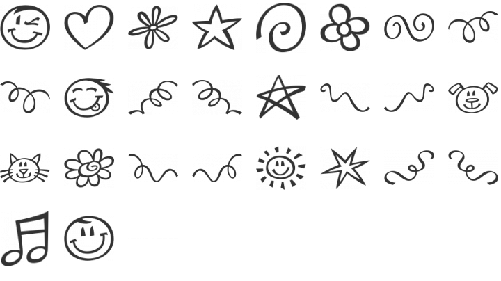Happy Day Dingbats Dingbat Font Specimen