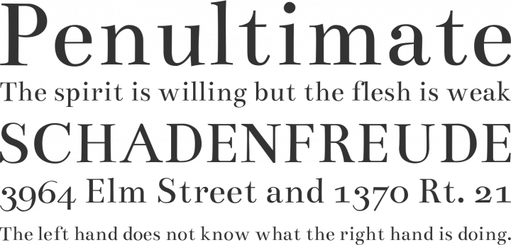 Bentham Font Phrases