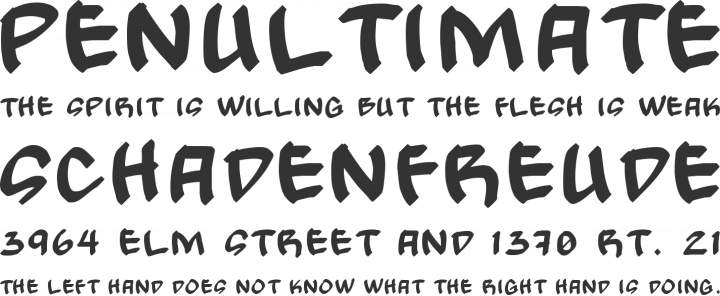 Gong! Font Phrases
