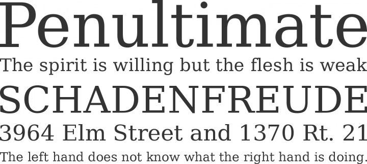 Bitstream Vera Serif Font Phrases