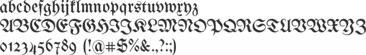 Unifraktur Maguntia Font Specimen