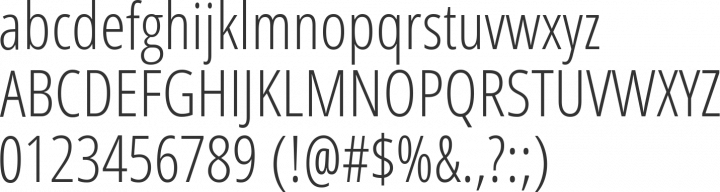 Open Sans Condensed Font Specimen