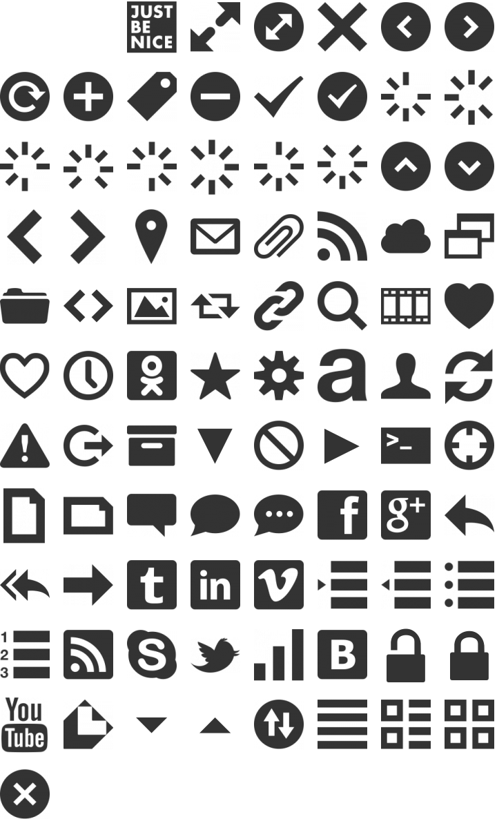 Web Symbols Dingbat Font Specimen
